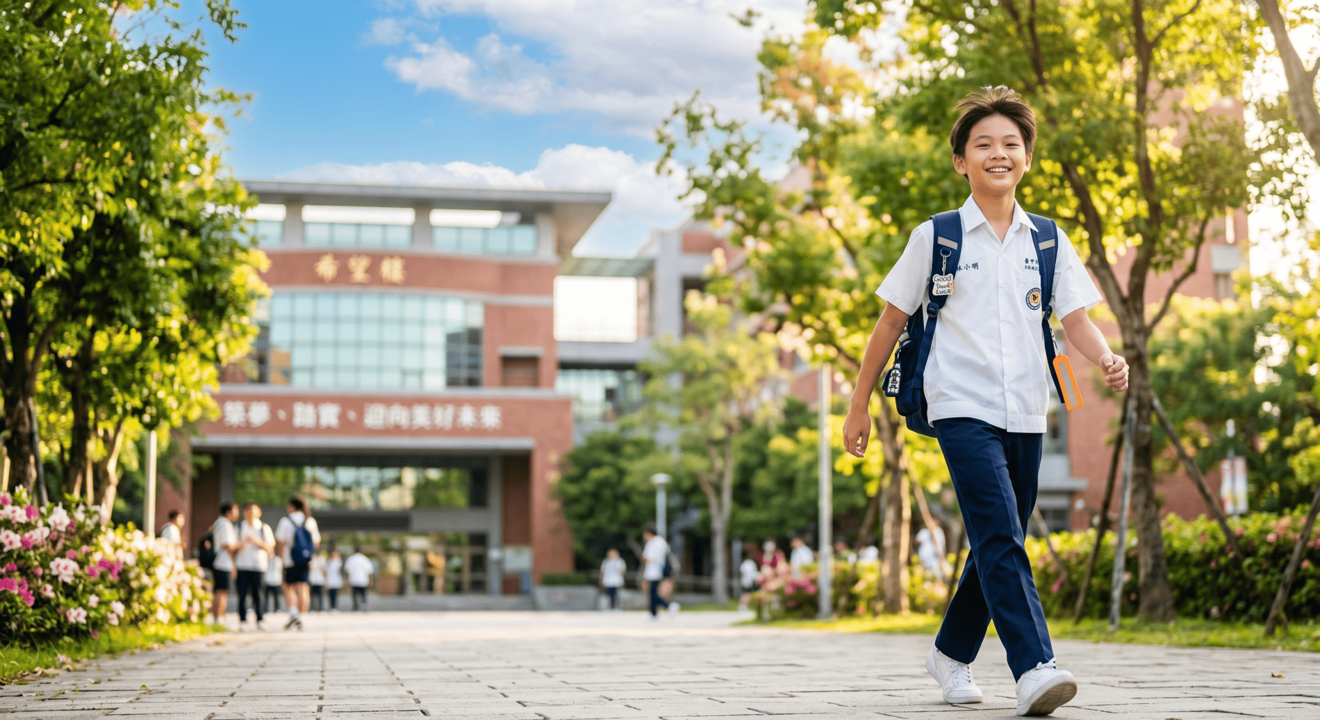 充滿自信迎接未來高中生活的國中畢業生